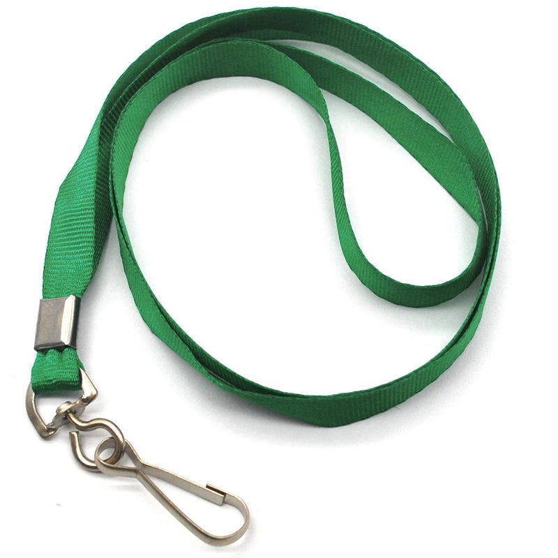 Beebel Lanyard Bulk Lanyards for Id Badges Flat Lanyard with Badge Clip Swivel Hook 50 Pack (Green) - Image 3